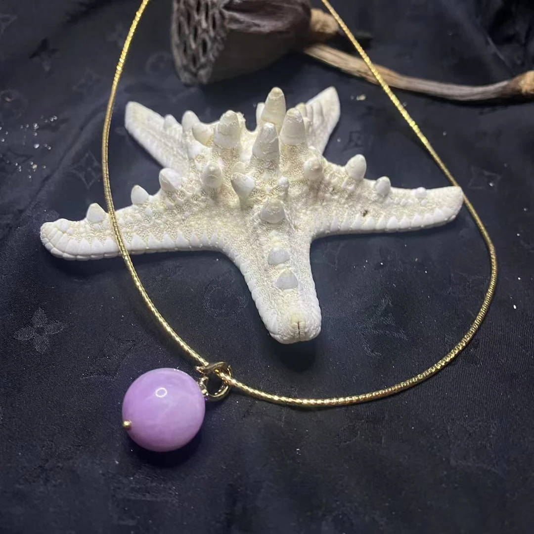 【玉合缘】天然紫锂辉单株颈式链 5519