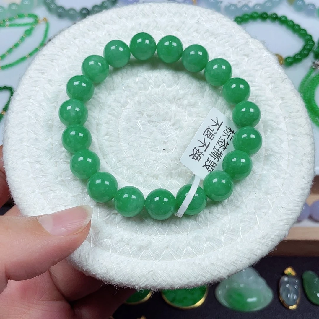 翡翠未镶嵌手链天然缅甸翡翠A货卡10