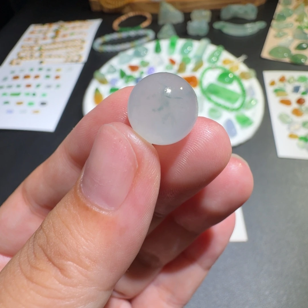 定制翡翠未镶嵌冰种飘花珠珠12