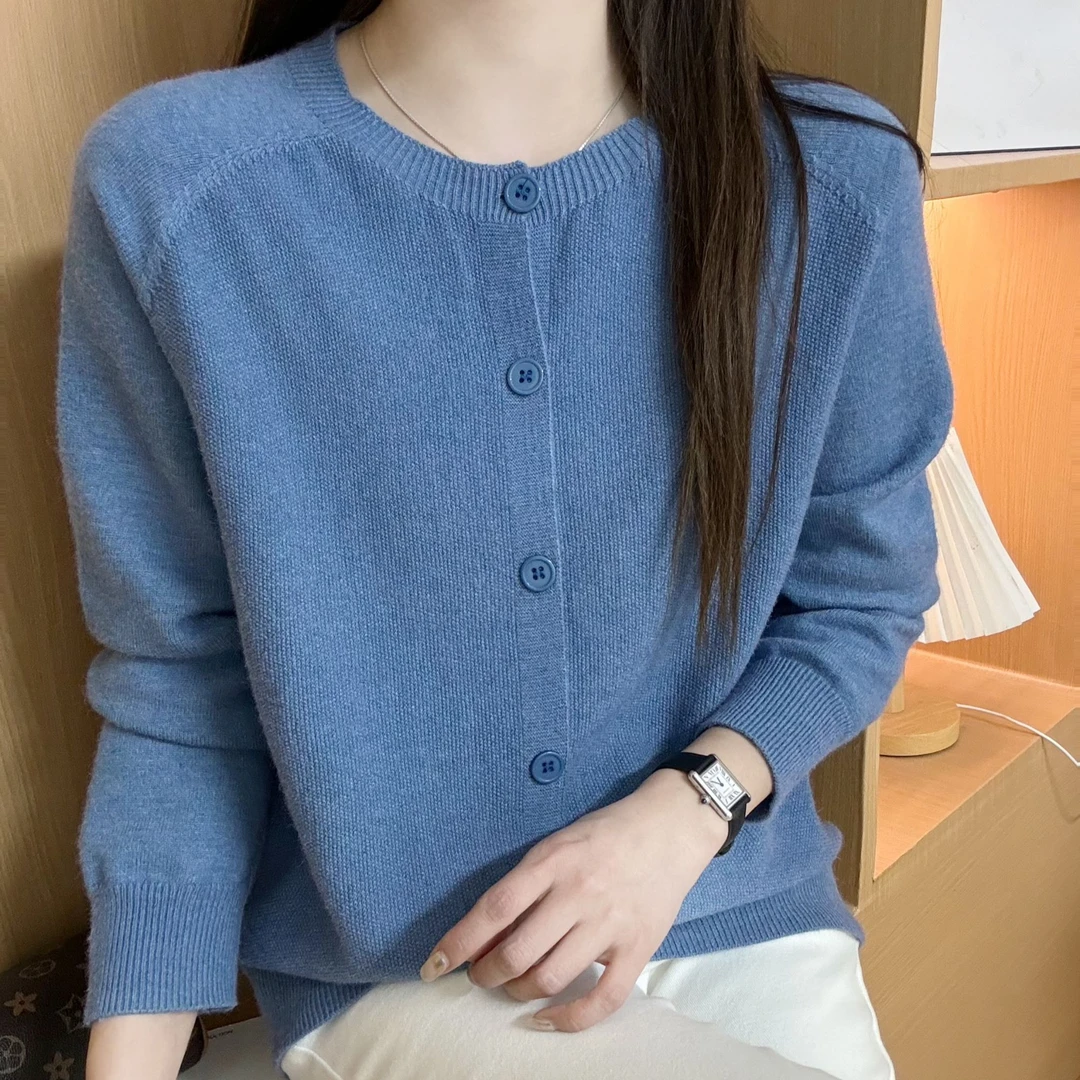 797#小香风长袖针织衫显瘦时尚百搭圆领开衫10 96