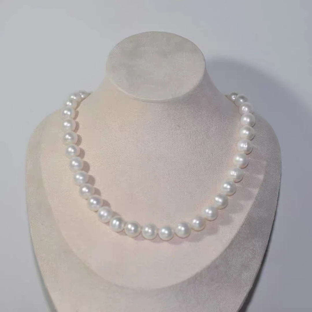 天然淡水白珠项链11-13白色极光强光XL-037