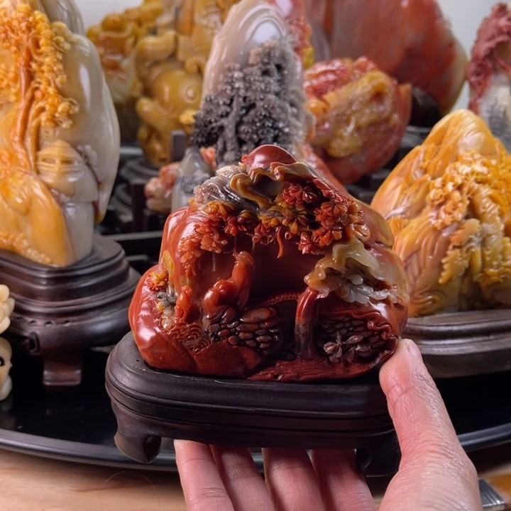 寿山石香山雅聚摆件