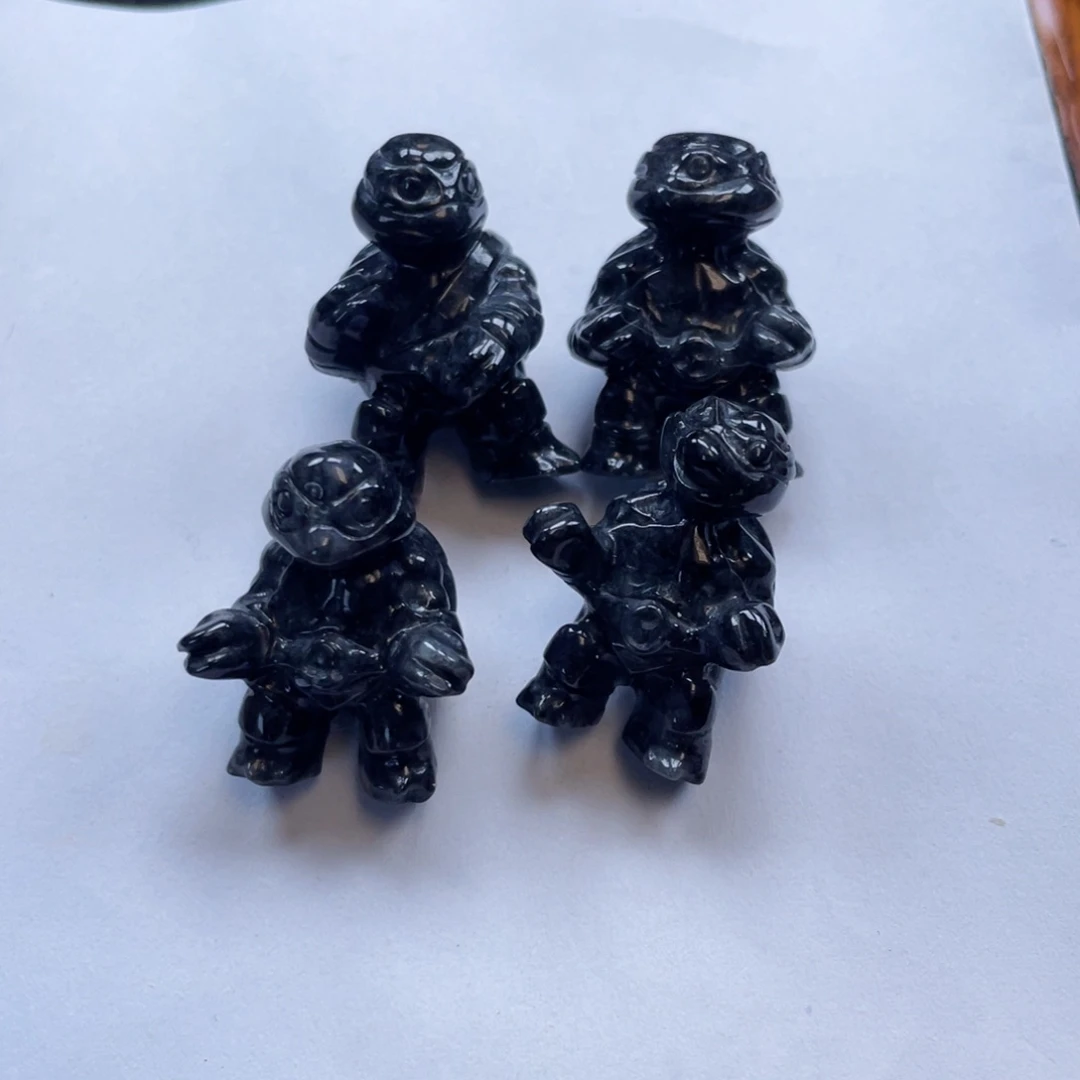 翡翠未镶嵌颈饰忍者神龟一套