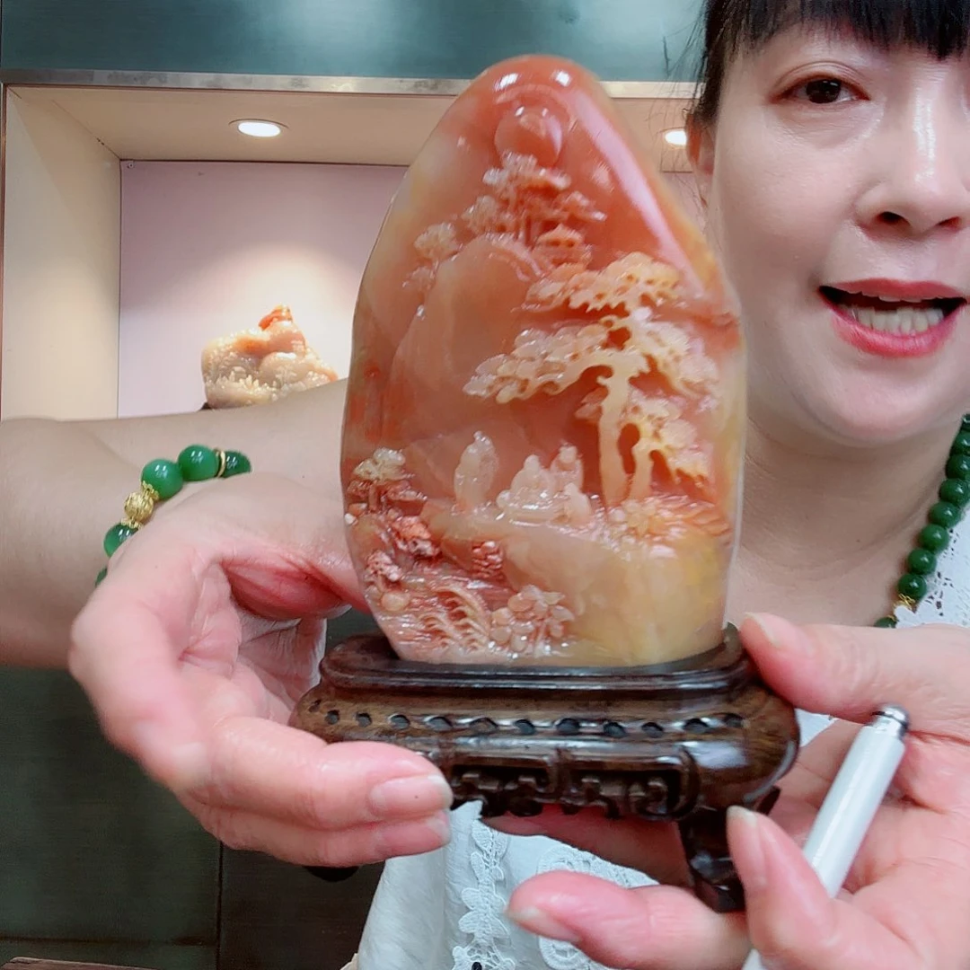用***4寿山石昌化田黄摆件