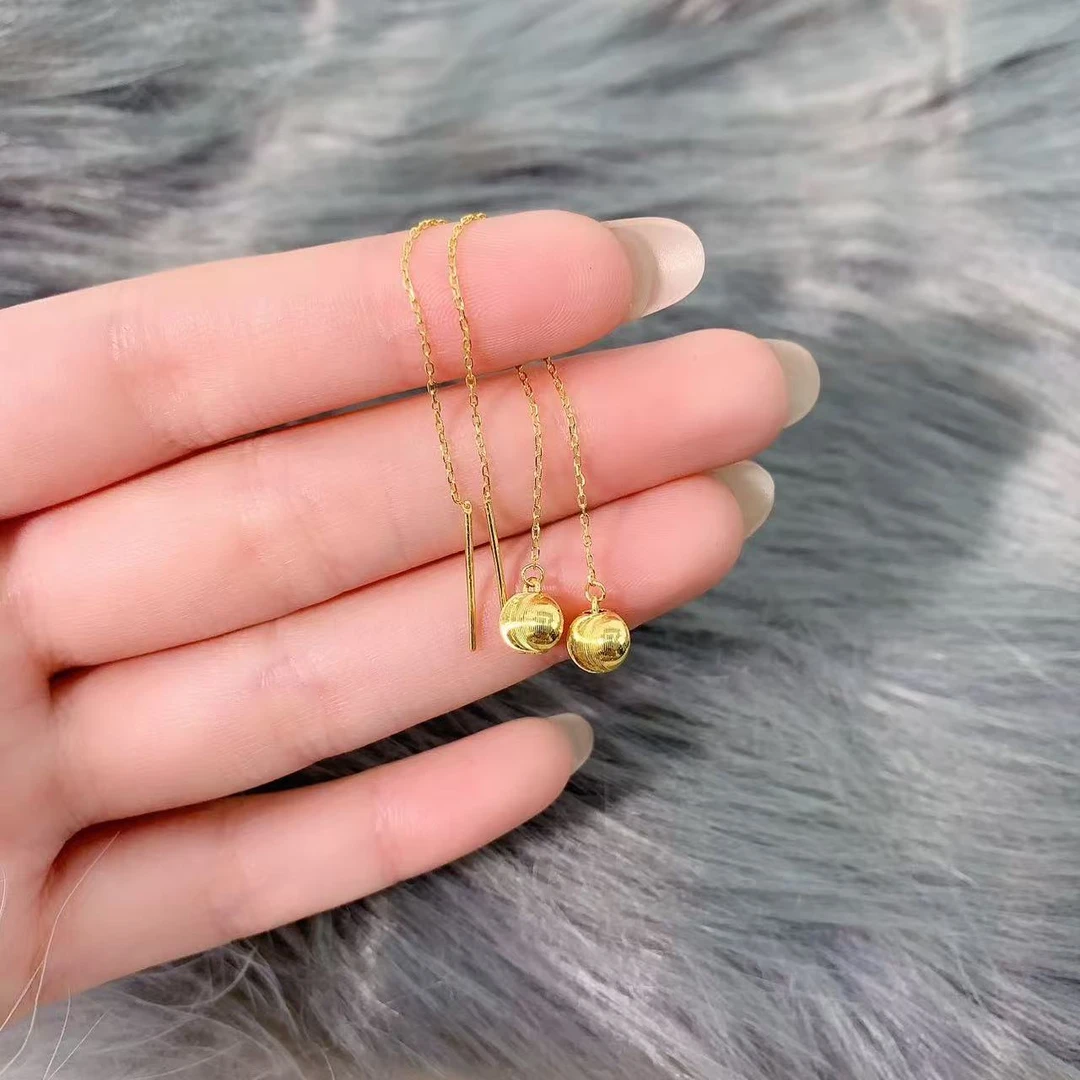 【伟新源】足金999 5G工艺 猫眼耳线1.87克