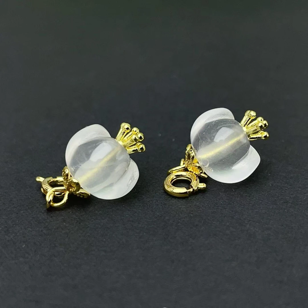 【萌宝饰品】A42-2天然白水晶桂花滴流挂坠简约百搭吊坠10*16mm