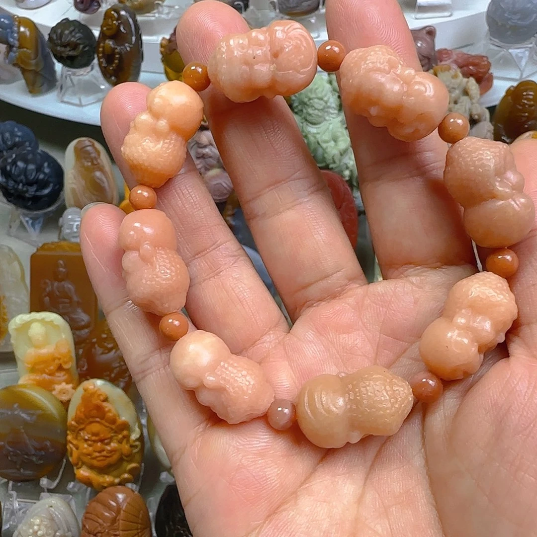 石英质玉手串未镶嵌阿拉善雕刻手串