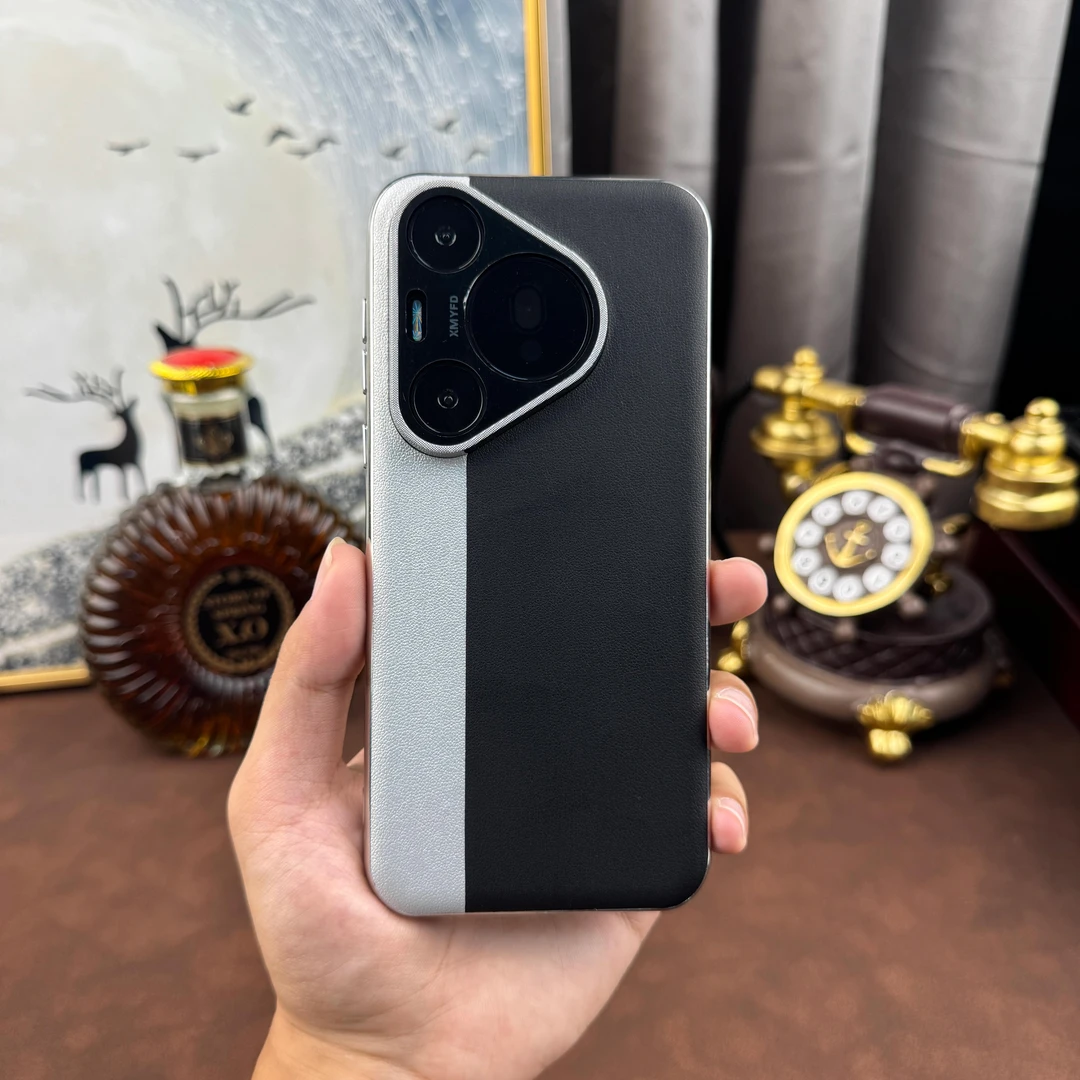 适用华为Pura70手机壳高端拼接素皮Pura70/80PRO精孔保护套Pura80