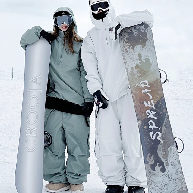 GT雪具2324新款GT连帽套头男女单板滑雪服套装滑雪裤冬季防风