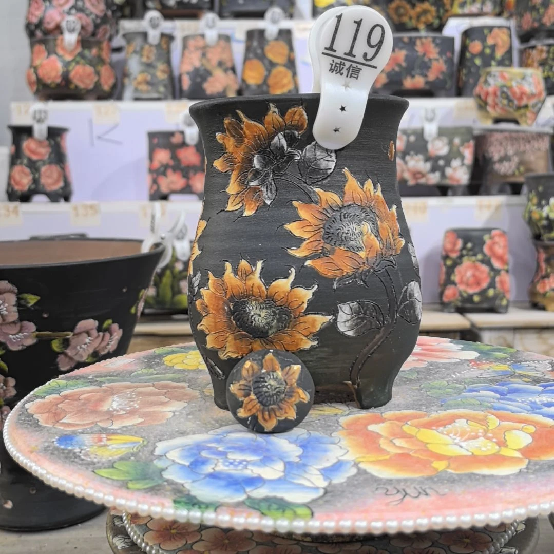 红泥花盆景德镇花盆