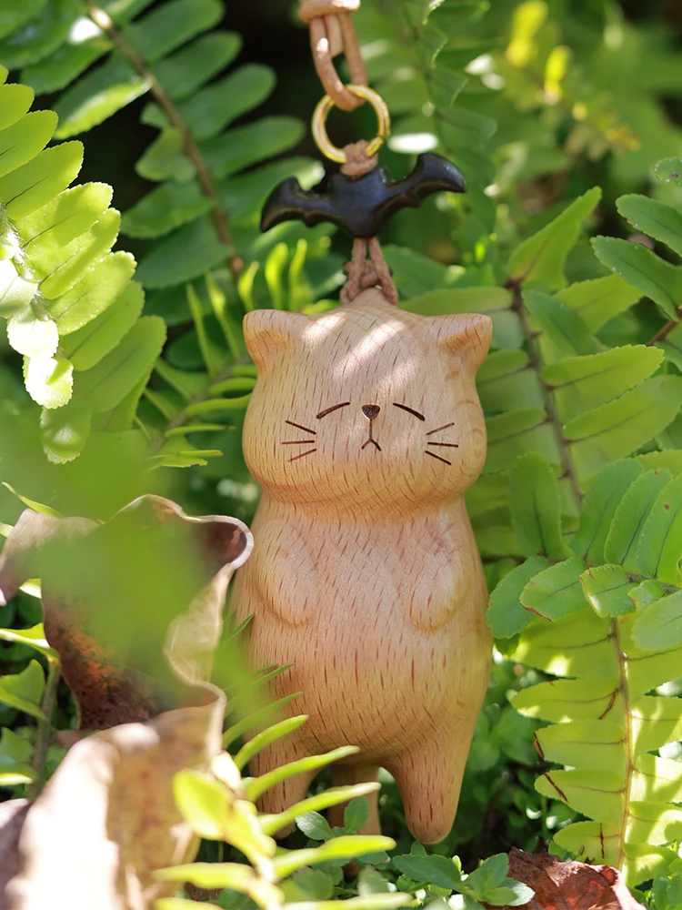 实木猫咪汽车挂件创意车内挂饰木质挂坠车挂小众高级男士女士礼品