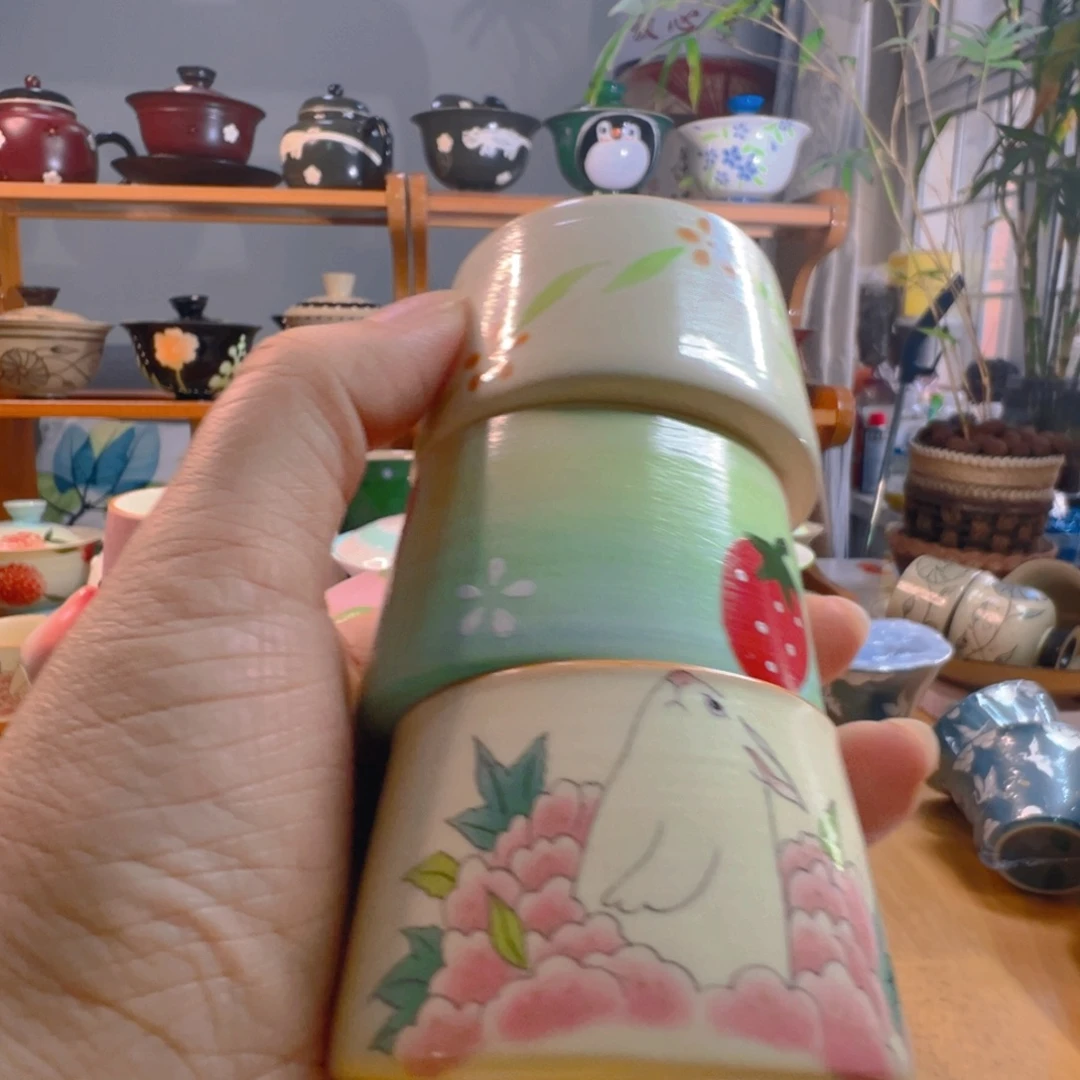 小清新茶杯方口杯美美哒