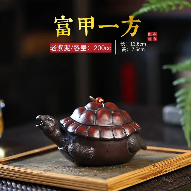 宜兴原矿紫砂纯手工富甲一方手抓壶创意紫砂壶功夫茶具茶器