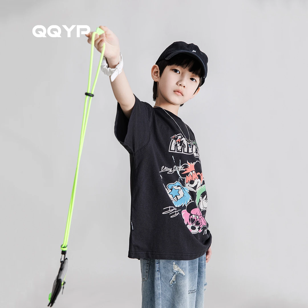 男童短袖T恤2025夏装新款中大童半袖上衣儿童宽松体恤