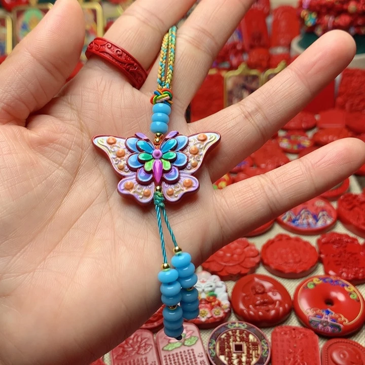天然辰砂工艺品朱砂包包挂