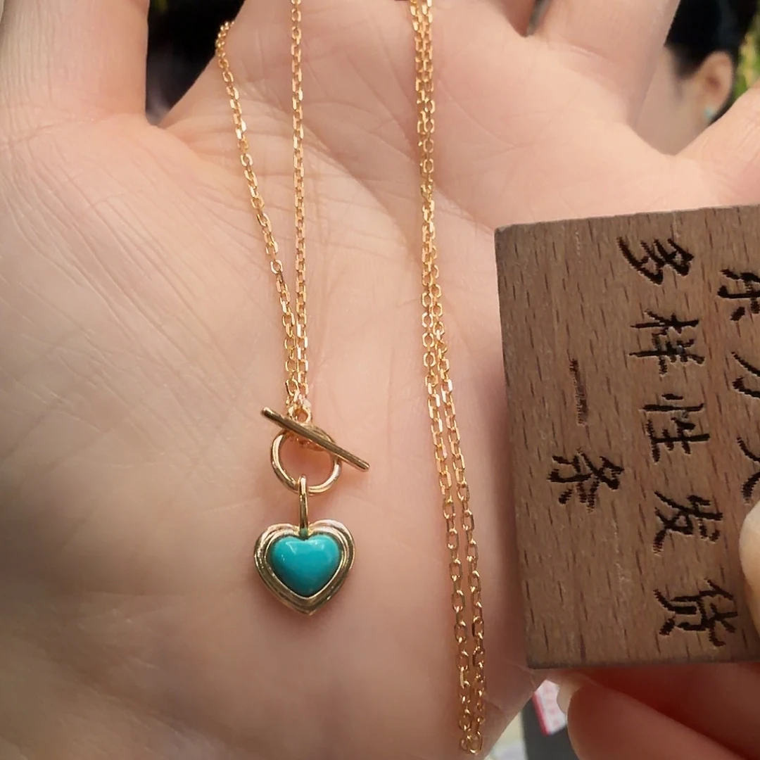 绿松石银S925镶嵌颈饰