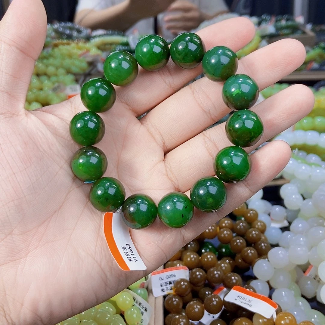 未镶嵌手串和田玉纯天然卡16碧玉3号矿多样性发一