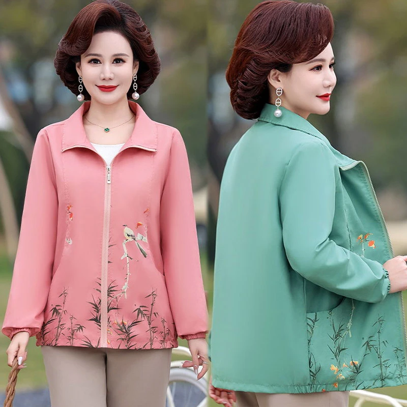 中老年人洋气妈妈装外套阔太太服装专卖时髦上衣服装女装母亲衣服