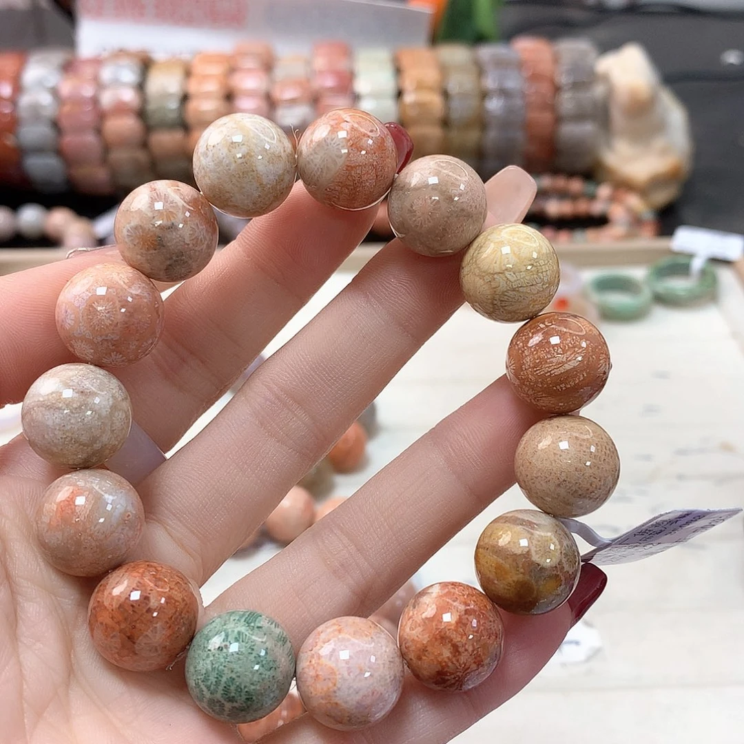 硅化珊瑚（珊瑚玉）手链未镶嵌幸***门120