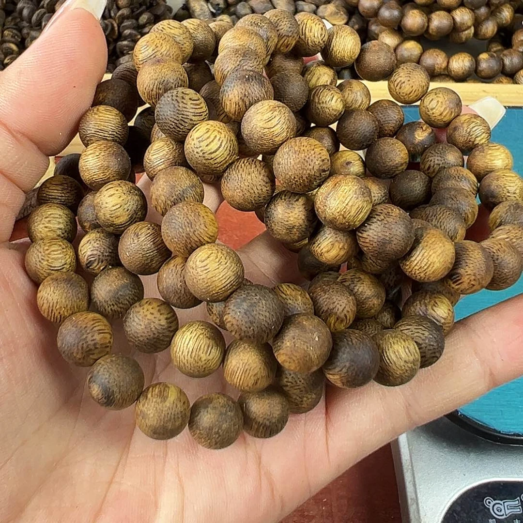 沉香沉香碎屑卡9圆珠单圈5g红骨