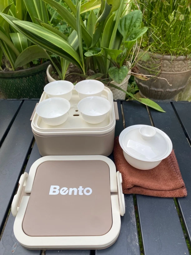 便携式旅行户外高端骨瓷茶具适用于各种场景的实用茶具套装咖啡棕
