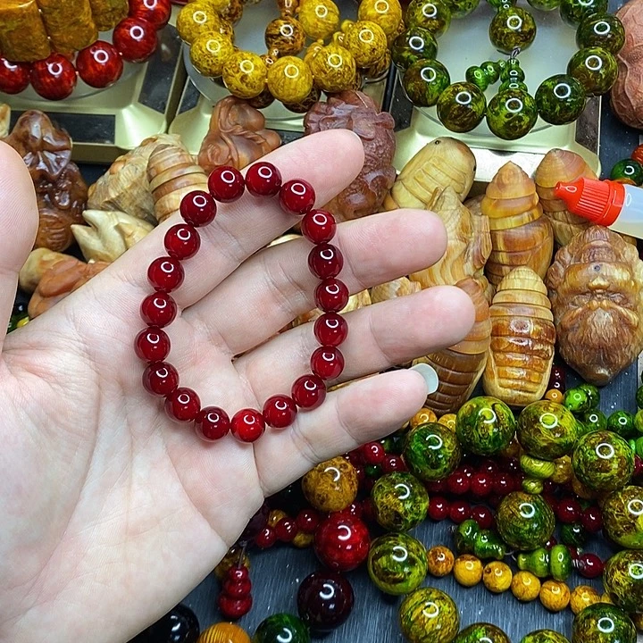 松木琥珀木文玩手串