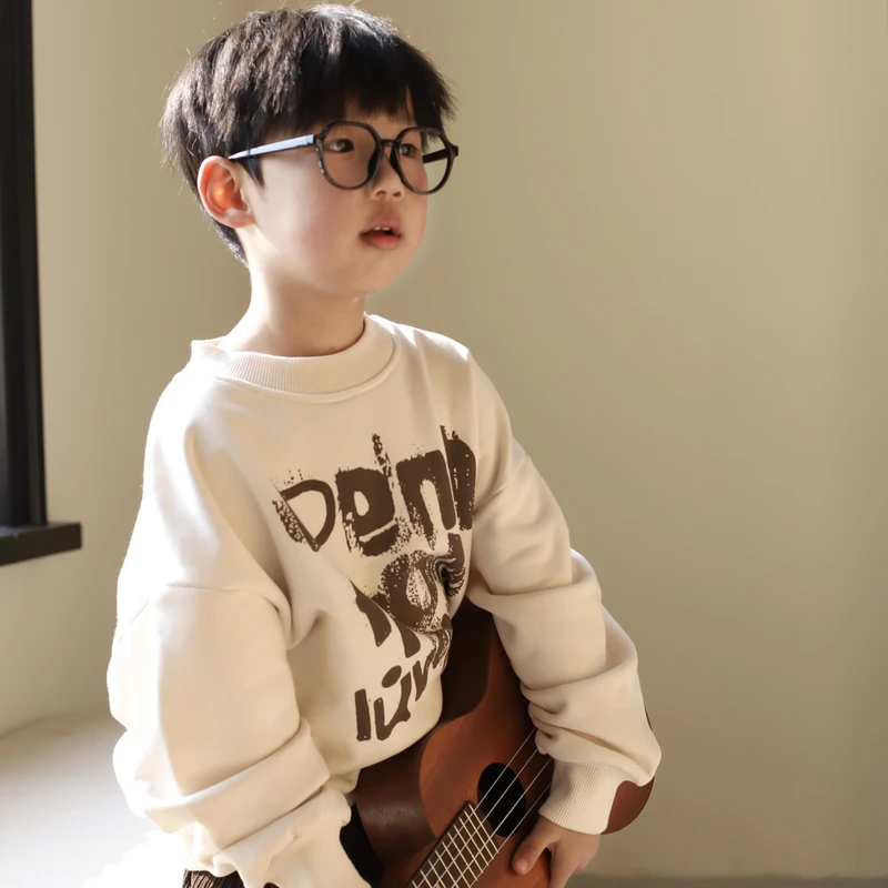 儿童韩版新款时尚字母长袖卫衣男女中大童春款精品卫衣