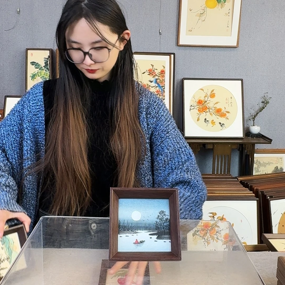 书法纯手绘，纯手写带框尺寸：12×12厘米