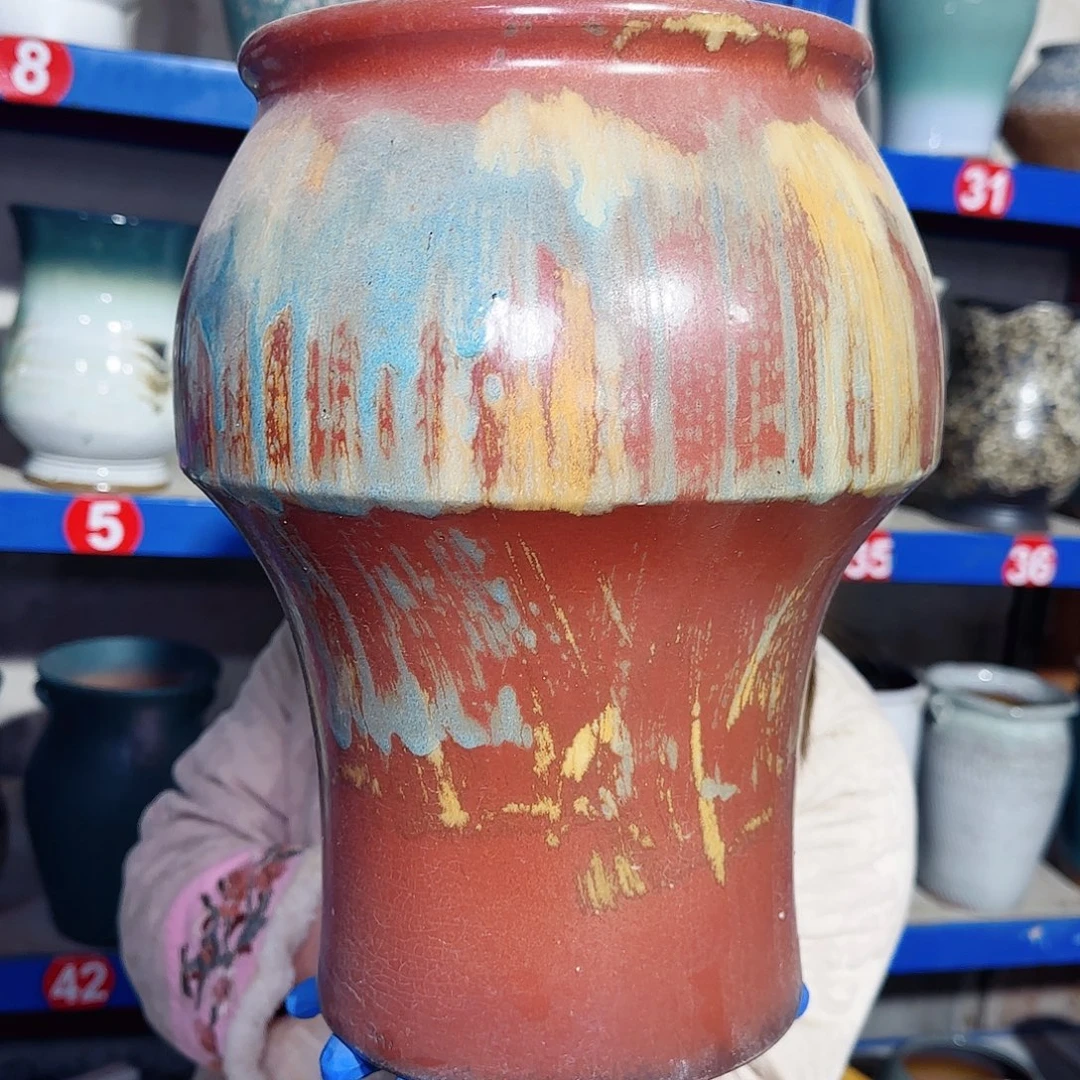 紫砂花盆高33口20