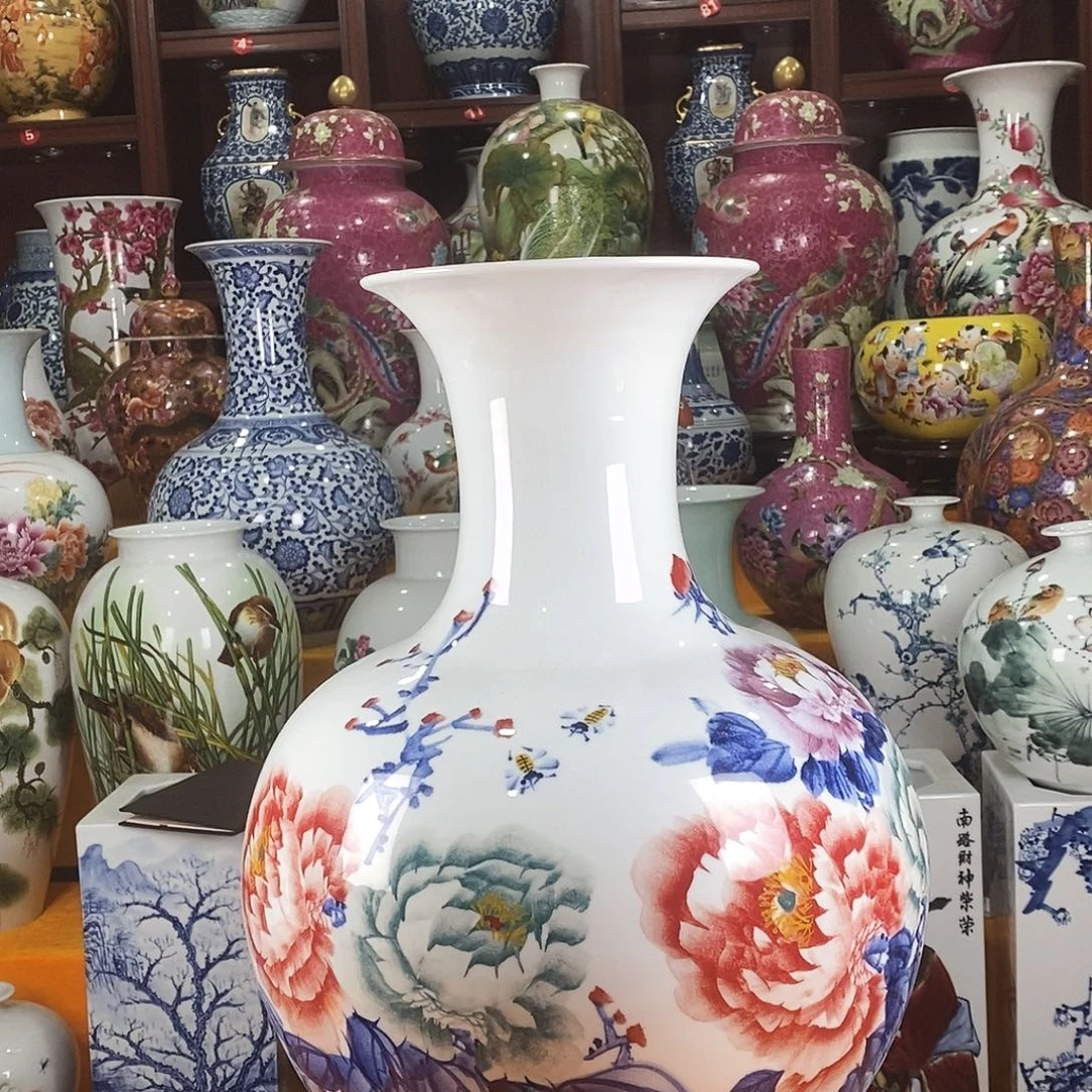 威***子摆件景德镇陶瓷赏瓶
