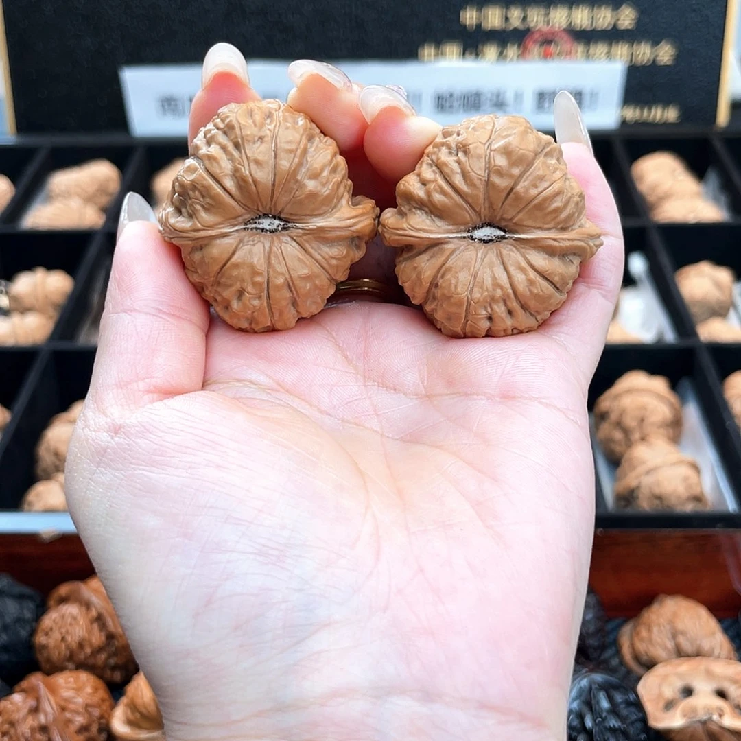 把件文玩核桃38南瓜全品近圆一字凹底近正肩3805