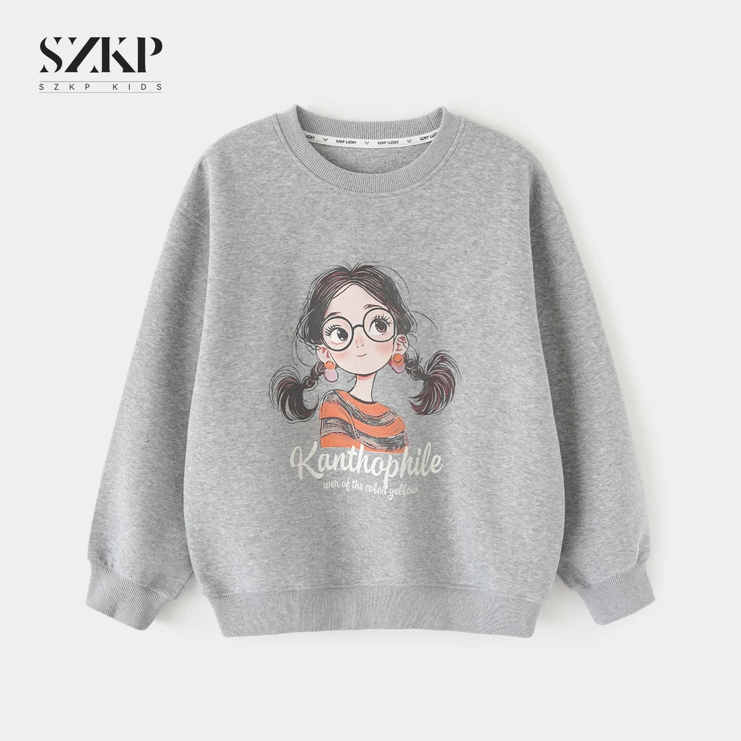 SZKP秋季新款女童装休闲上衣中大童时尚洋气儿童卫衣YNYQ553302