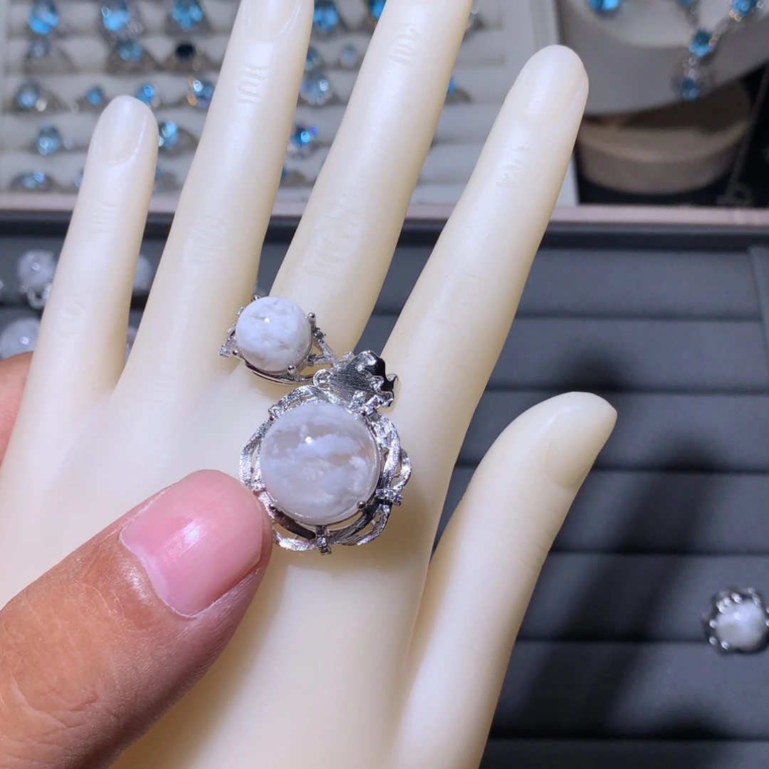 黄晶戒指铂Pt950镶嵌紫**丁吊坠