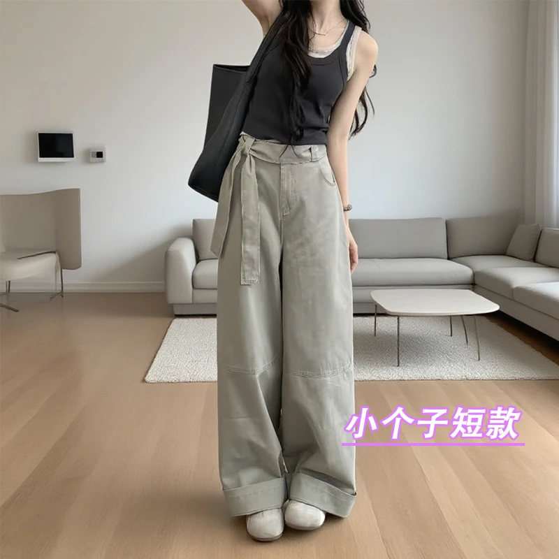 小个子牛仔女高腰牛仔裤爆款宽松百搭新款时尚洋气百搭女装