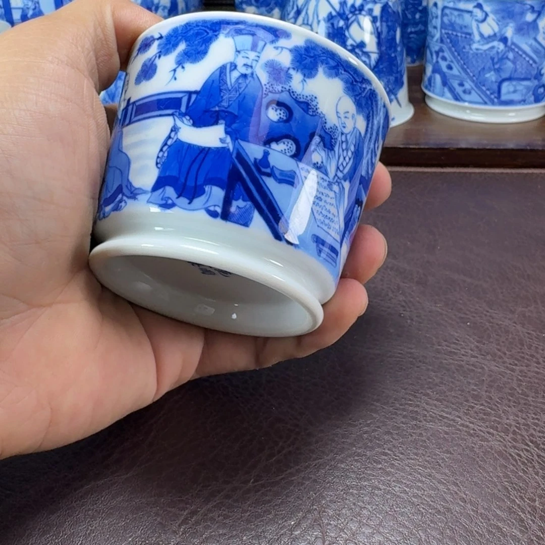 糊***涂瓷片当代景德镇陶瓷手绘茶具