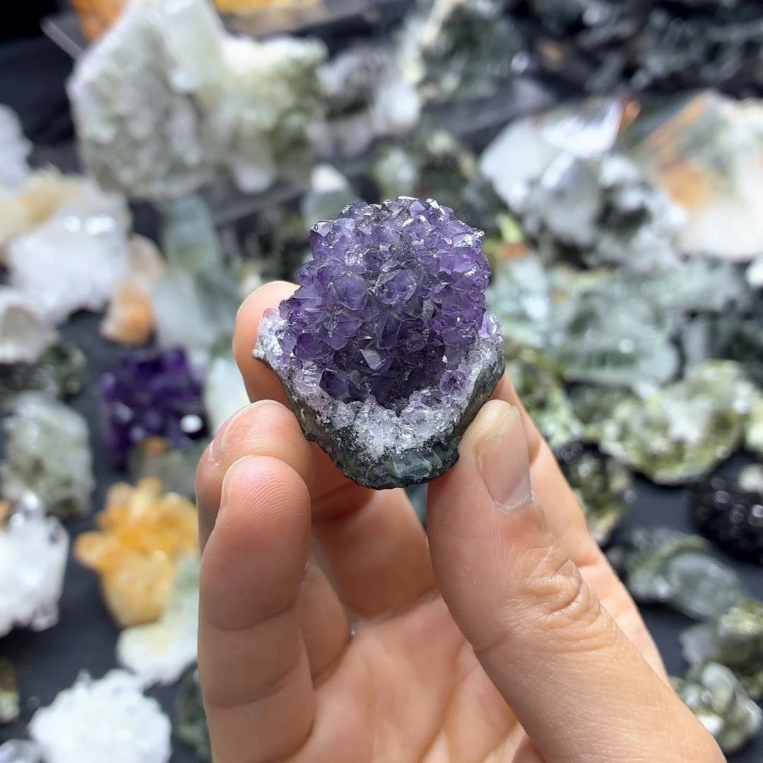 石材帝王紫紫晶花球