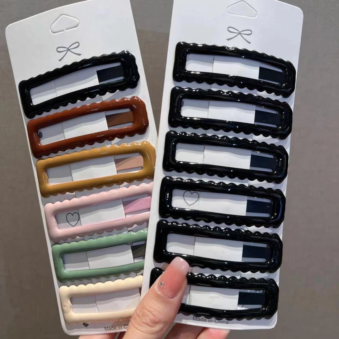 头发夹子女侧边刘海碎发夹亮面方形波浪后脑BB夹