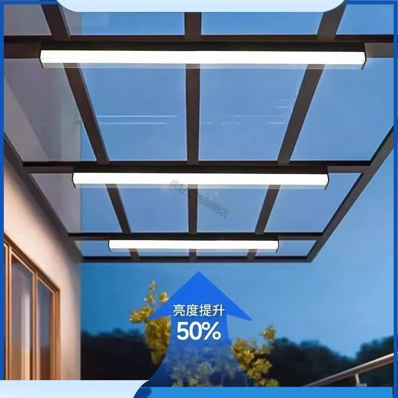 阳光房专用吸顶灯户外阳台露台入户灯防雨走廊长条屋檐阳光棚顶灯