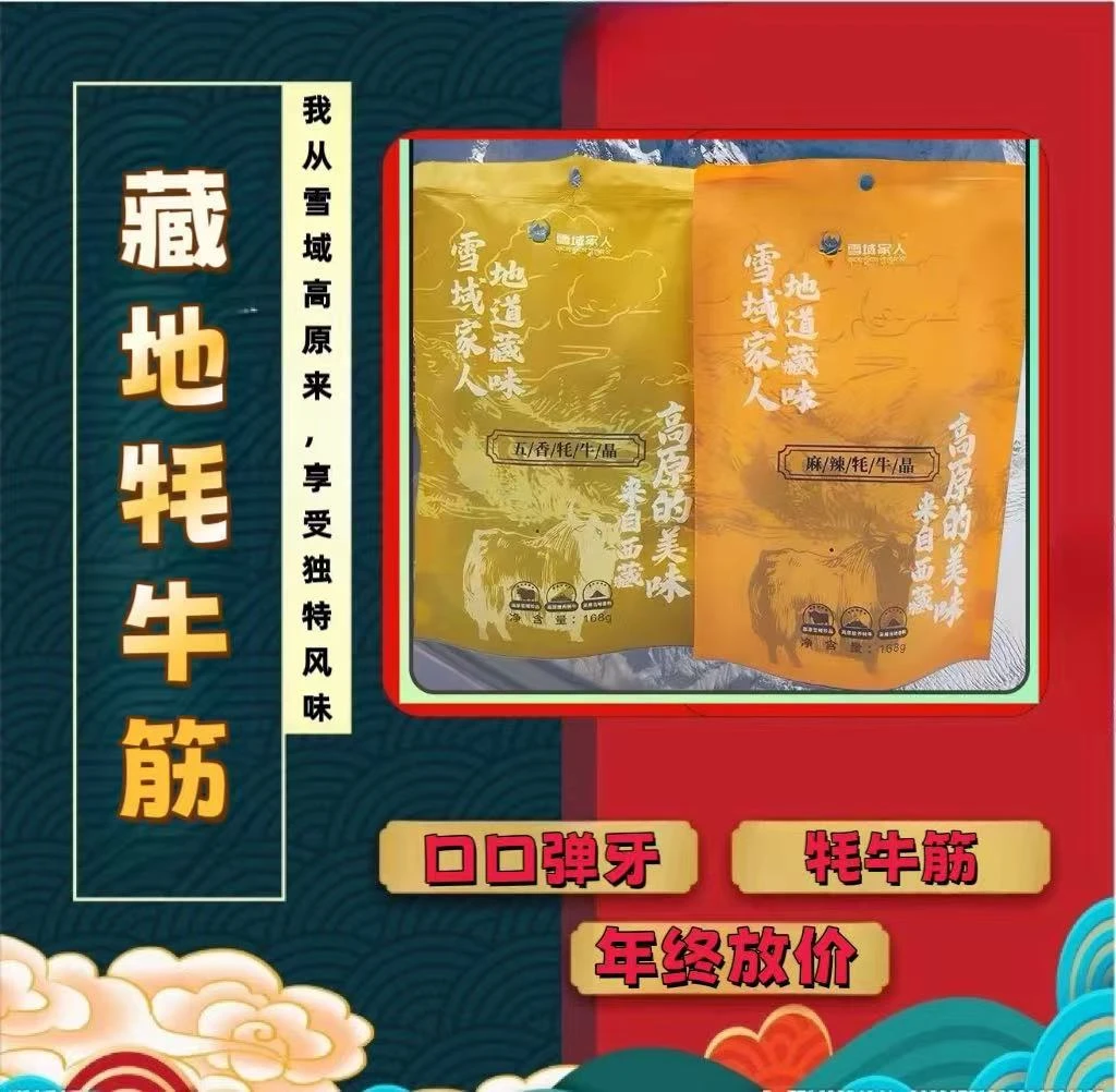 西藏特产雪域家人牦牛晶麻辣五香休闲零食特产