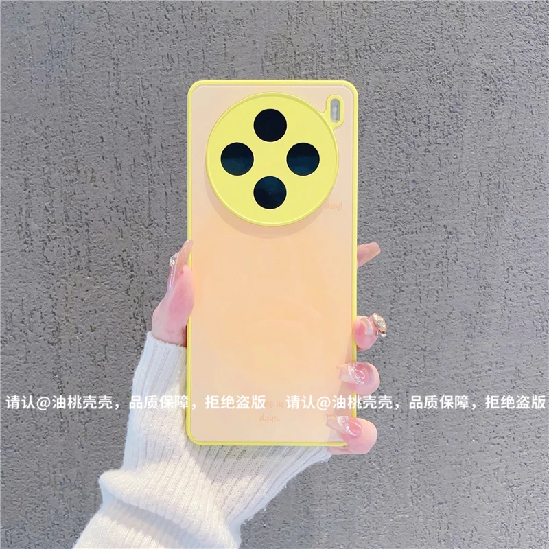 （vivoX100系列）肤感玻璃壳适用vivoX100/vivoX100Pro手机壳爆款潮