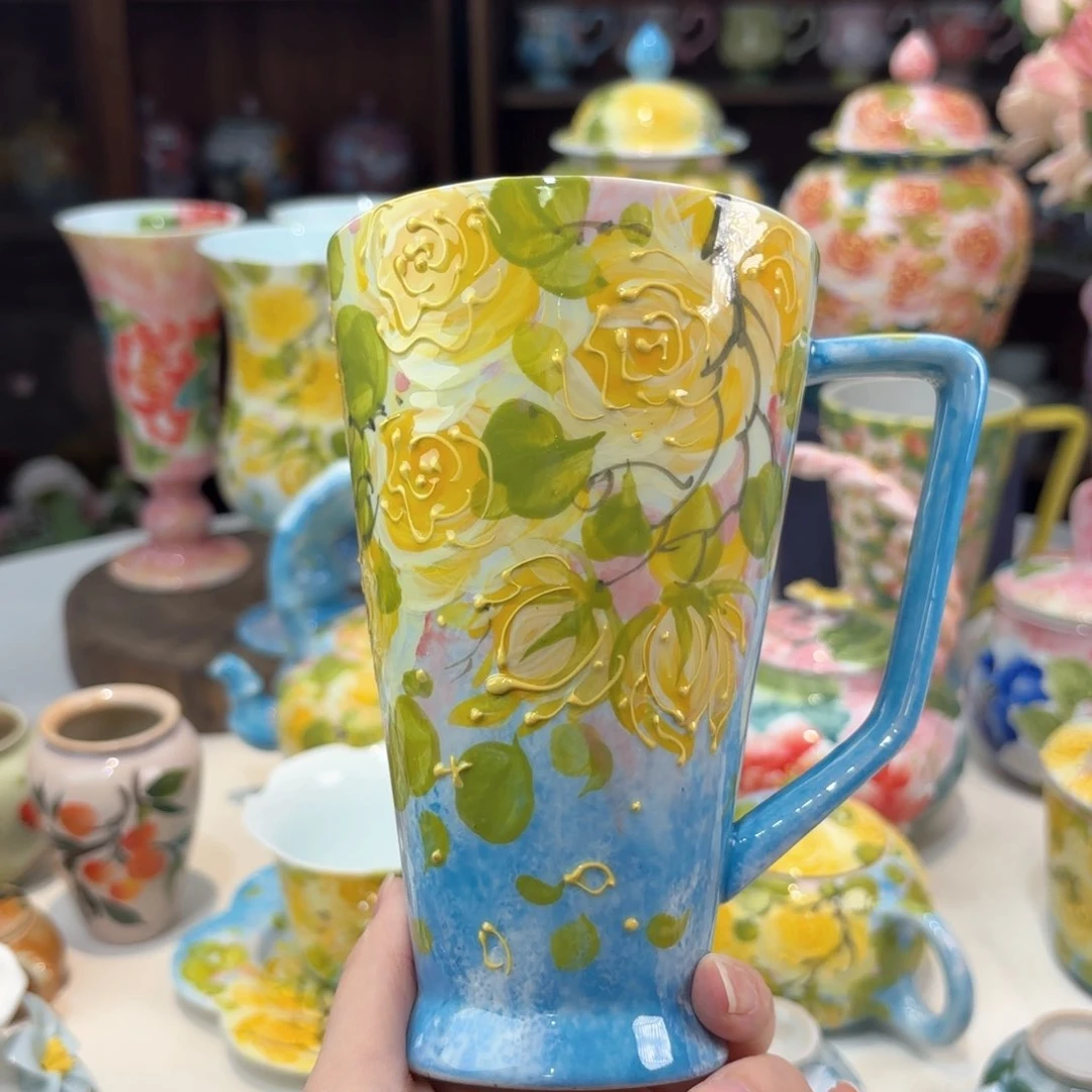 景德镇手绘高温釉下彩陶瓷茶具