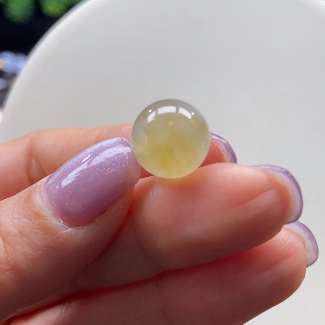 翡翠颈饰未镶嵌半山水圆珠12.9mm