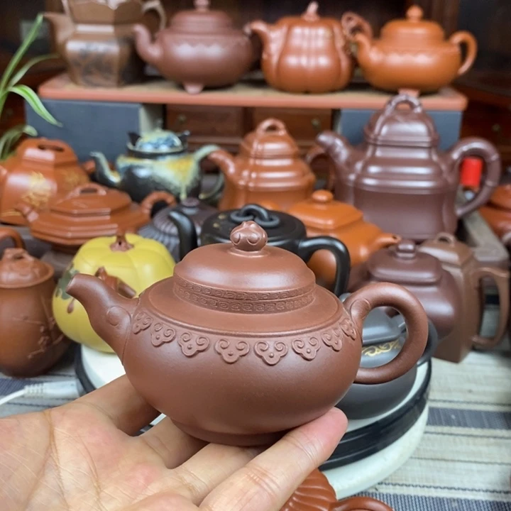 茶壶紫砂云肩如意150CC原矿老底曹青特价