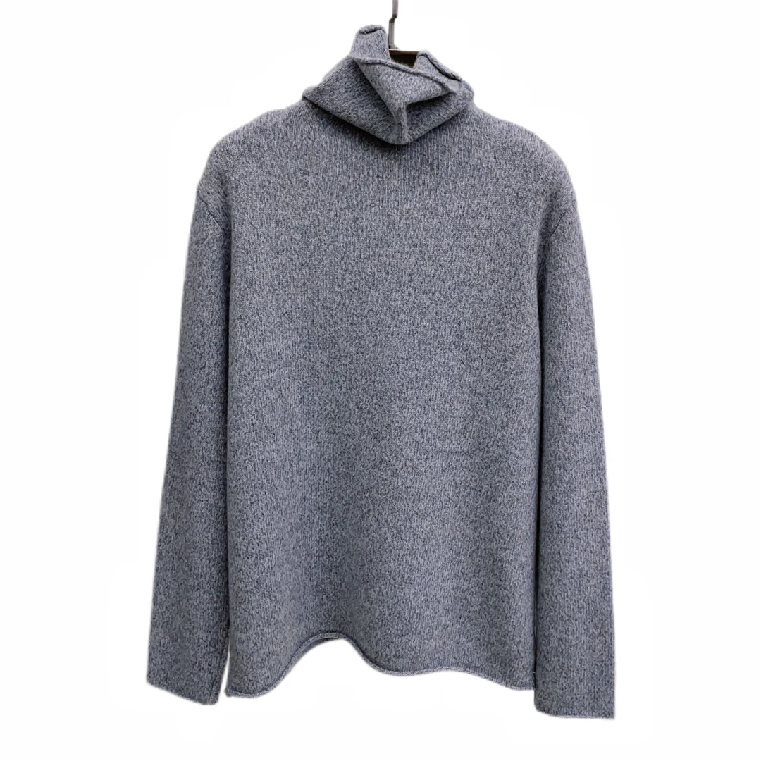 依家——6873高领100%绵羊毛花纱羊毛衫女士