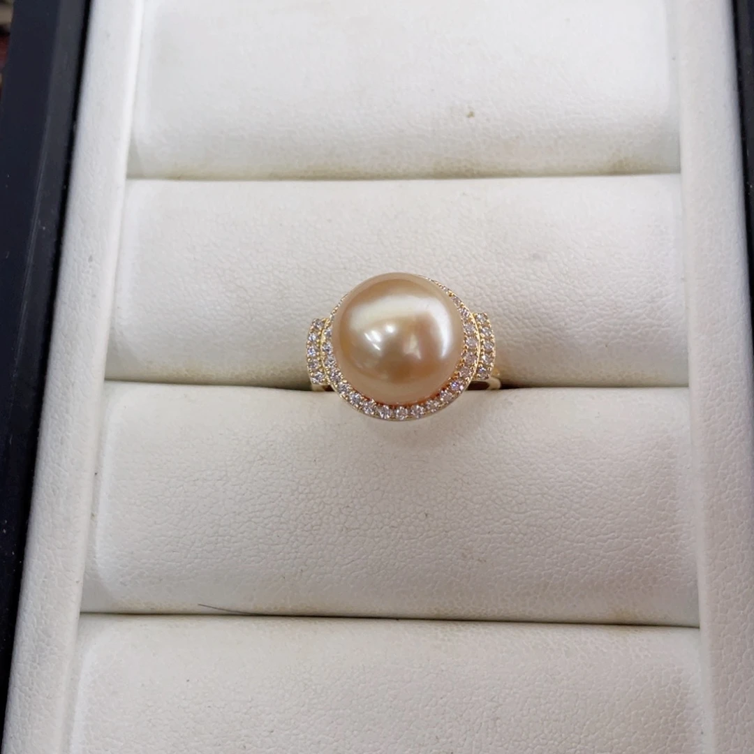 银S925镶嵌戒指海水珍珠