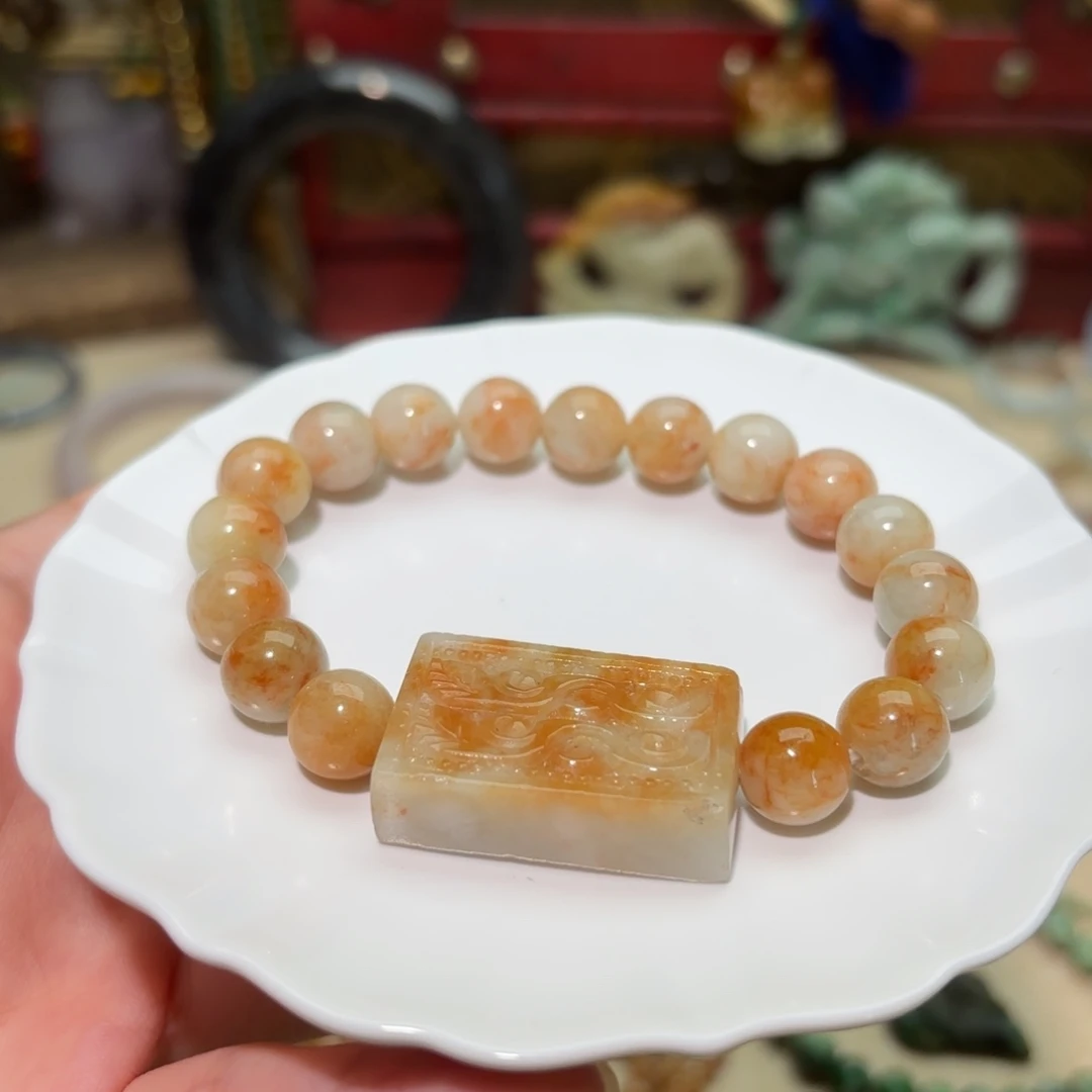 未镶嵌手链翡翠南齐大橘翡翠珠