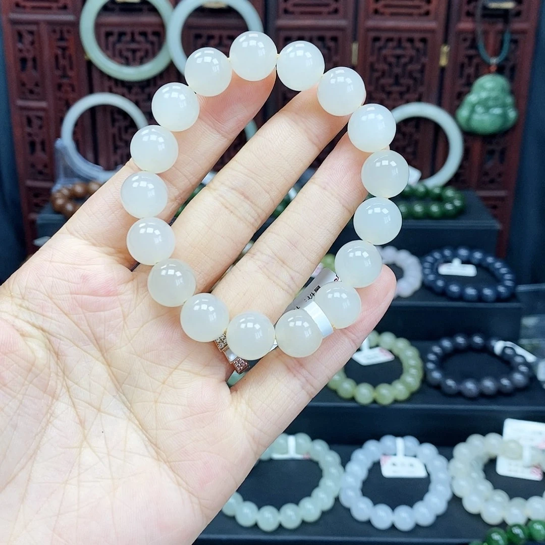 和田玉手串未镶嵌蜂蜜水12