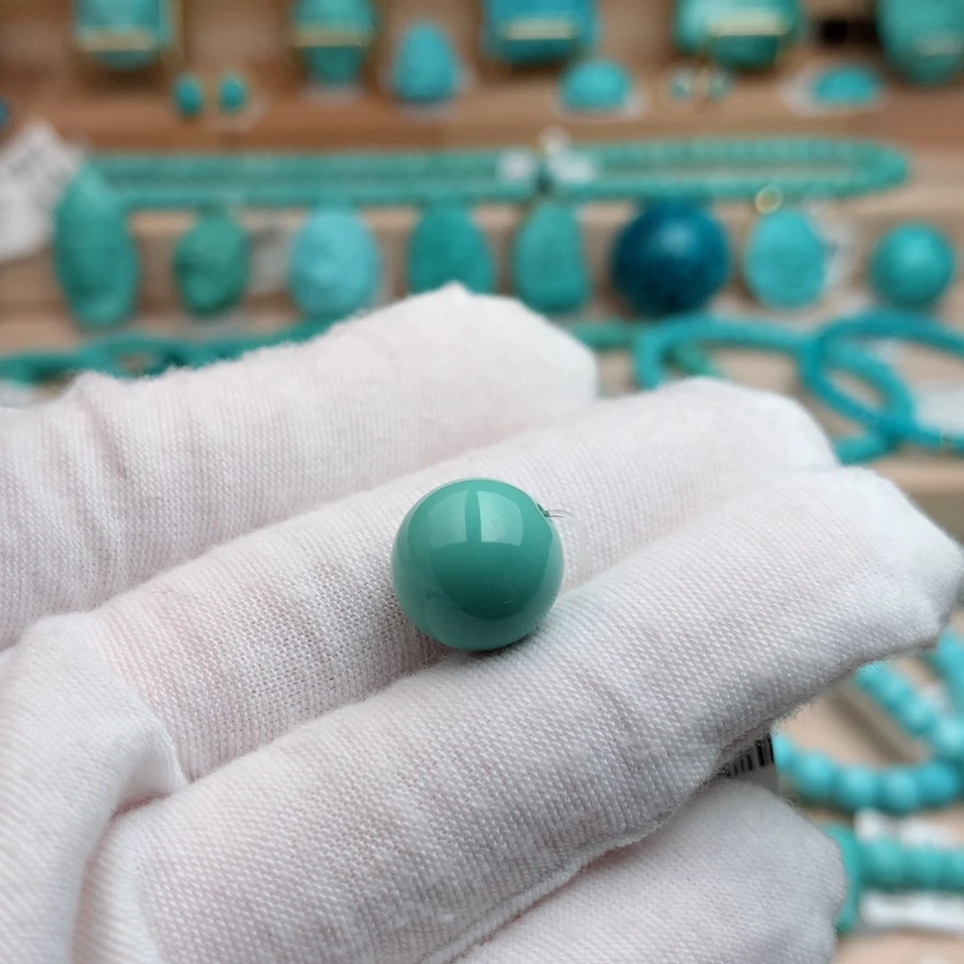 未镶嵌绿松石珠宝奇石12.3mm