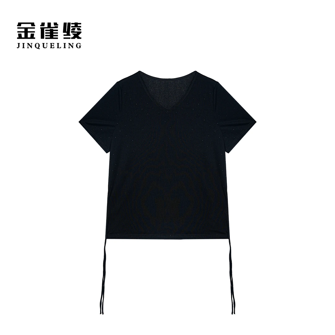 金雀绫【小腰精】设计师款显瘦气质纯色加宽加大小衫SZA2S426