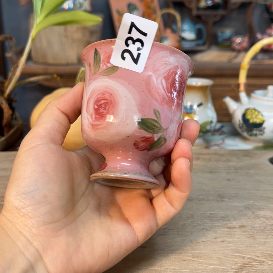 壶素浅陶瓷手工手绘